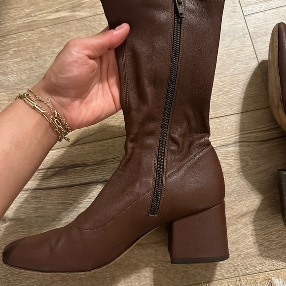 By Far Carlos 22 short leather boots brown - Picture 3 of 13